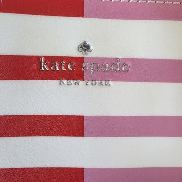 Kate Spade New York Zina Large Tote Pink - Red Stripe Spade Charm - Picture 13 of 16